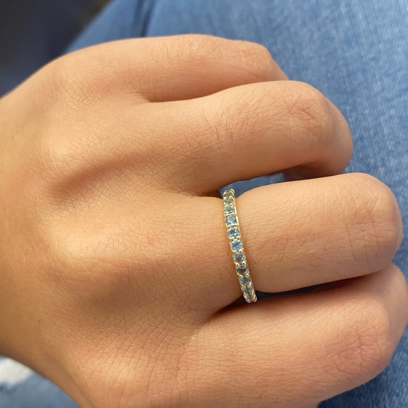 14K Yellow Gold Eternity Band - Picture 4 of 5